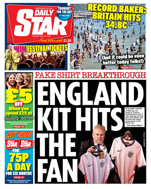 Daily Star front page