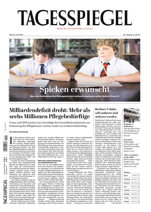 Titelseite von Der Tagesspiegel heute - Überregionale Zeitungen