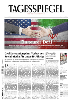 Titelseite von Der Tagesspiegel heute - Überregionale Zeitungen