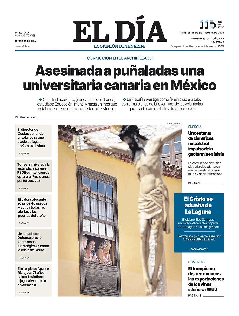 Portada El Dia de hoy - Quiosco 15 septiembre 2026