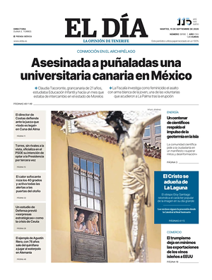 Prima pagina El Dia di oggi - Quotidiano regional