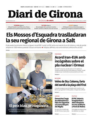 Prima pagina Diari de Girona di oggi - Quotidiano regional