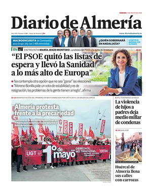 Portada Diario de Almería de hoy - Periódico regional