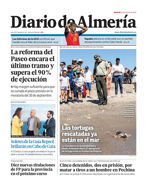 Prima pagina Diario de Almería di oggi - Quotidiano regional