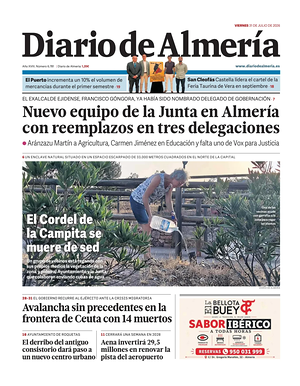 Prima pagina Diario de Almería di oggi - Quotidiano regional
