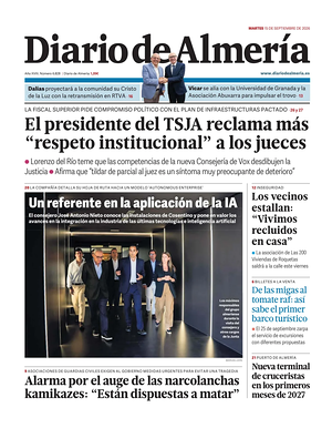 Prima pagina Diario de Almería di oggi - Quotidiano regional