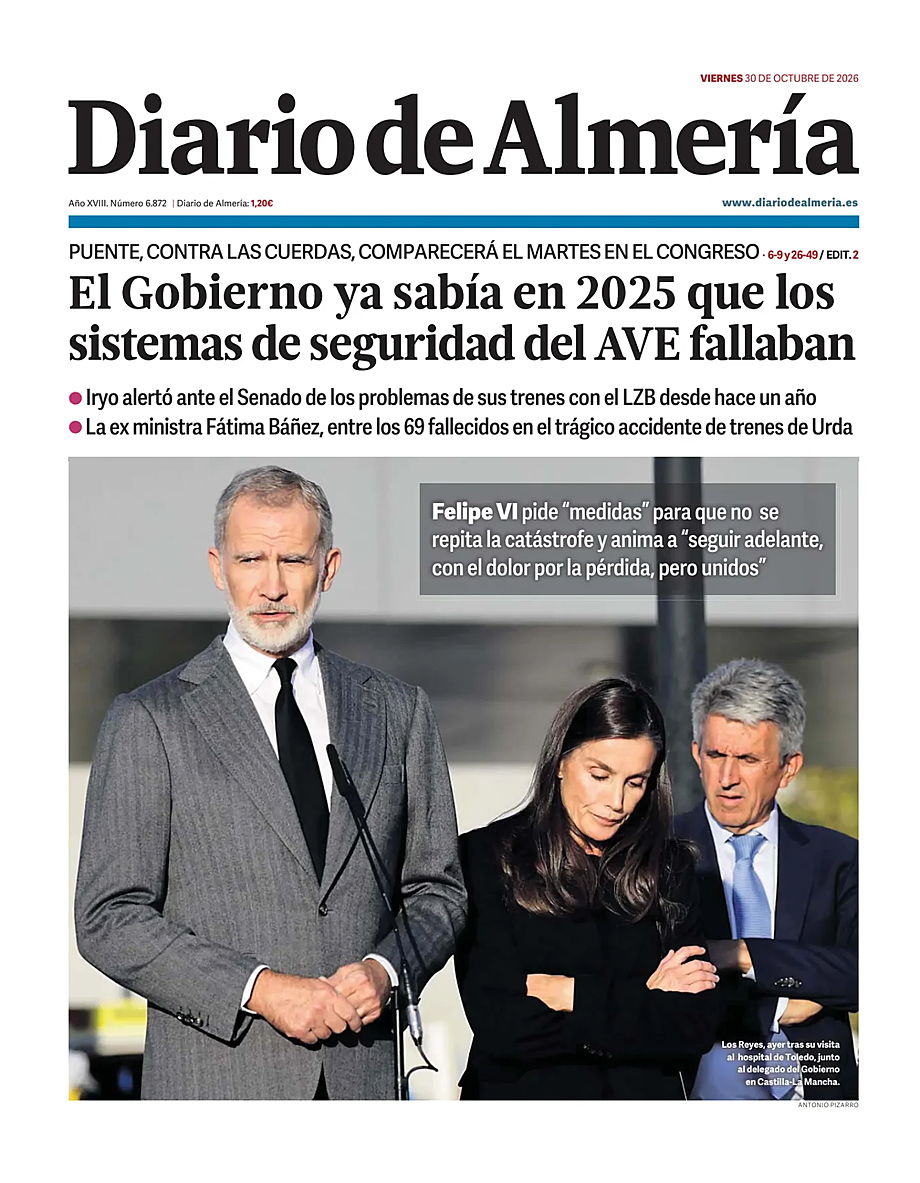 Portada Diario de Almería de hoy - Quiosco 30 octubre 2026