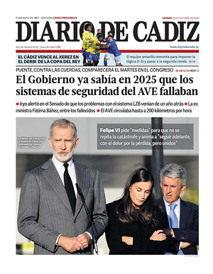 Prima pagina Diario de Cádiz di oggi - Quotidiano regional