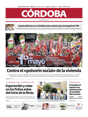 Portada Diario Córdoba de hoy - Periódico regional