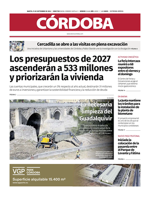 Prima pagina Diario Córdoba di oggi - Quotidiano regional