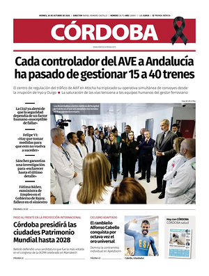 Prima pagina Diario Córdoba di oggi - Quotidiano regional