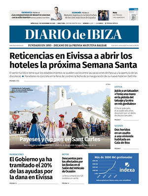 Prima pagina Diario de Ibiza di oggi - Quotidiano regionale