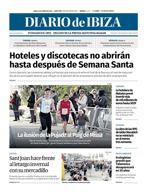 Prima pagina Diario de Ibiza di oggi - Quotidiano regionale