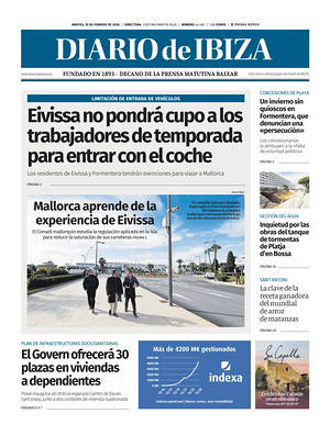 Prima pagina Diario de Ibiza di oggi - Quotidiano regionale