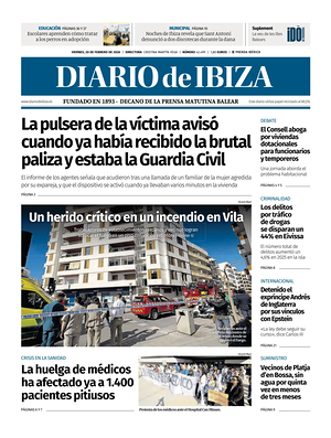 Prima pagina Diario de Ibiza di oggi - Quotidiano regionale