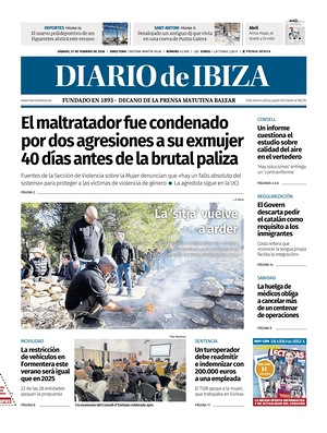Prima pagina Diario de Ibiza di oggi - Quotidiano regionale