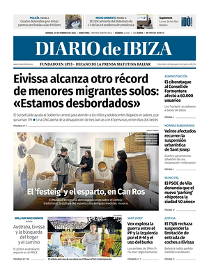 Prima pagina Diario de Ibiza di oggi - Quotidiano regionale