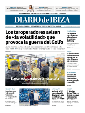 Prima pagina Diario de Ibiza di oggi - Quotidiano regionale