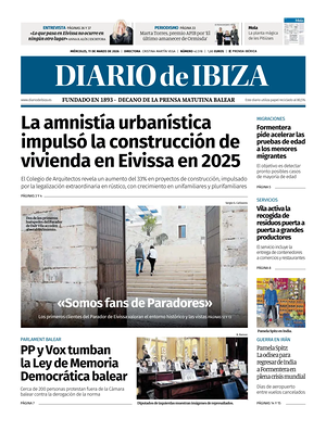 Prima pagina Diario de Ibiza di oggi - Quotidiano regionale