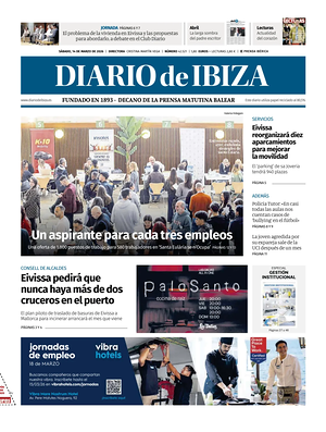Prima pagina Diario de Ibiza di oggi - Quotidiano regionale