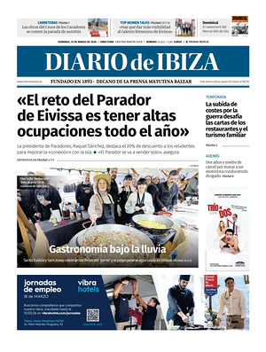 Prima pagina Diario de Ibiza di oggi - Quotidiano regionale