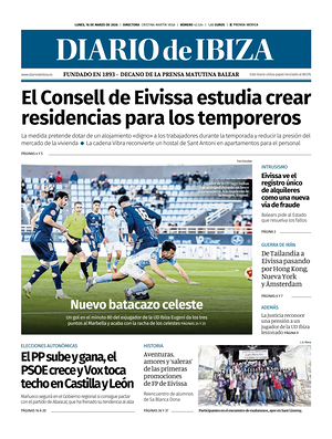 Prima pagina Diario de Ibiza di oggi - Quotidiano regionale