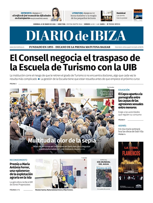 Prima pagina Diario de Ibiza di oggi - Quotidiano regionale