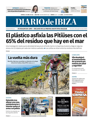 Prima pagina Diario de Ibiza di oggi - Quotidiano regionale