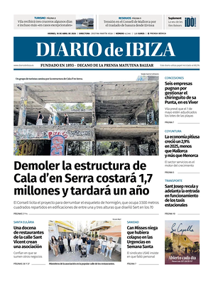 Prima pagina Diario de Ibiza di oggi - Quotidiano regionale