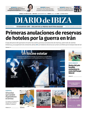Prima pagina Diario de Ibiza di oggi - Quotidiano regionale