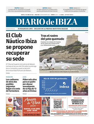 Prima pagina Diario de Ibiza di oggi - Quotidiano regionale
