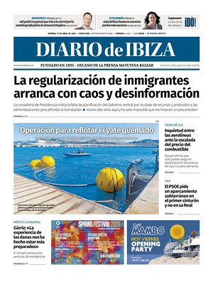 Prima pagina Diario de Ibiza di oggi - Quotidiano regionale