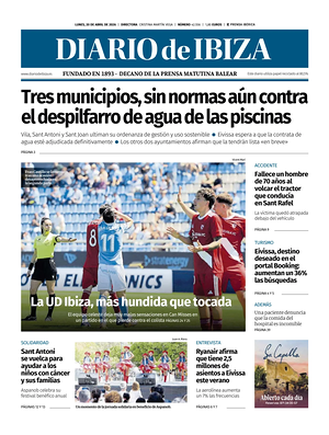 Prima pagina Diario de Ibiza di oggi - Quotidiano regionale