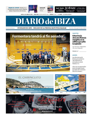 Prima pagina Diario de Ibiza di oggi - Quotidiano regionale