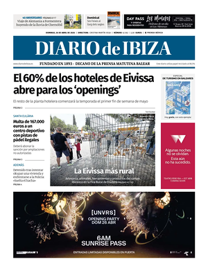 Prima pagina Diario de Ibiza di oggi - Quotidiano regionale
