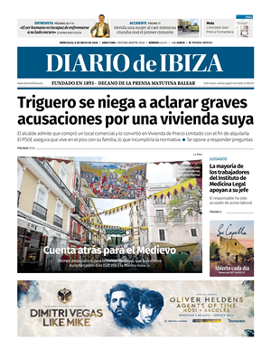 Prima pagina Diario de Ibiza di oggi - Quotidiano regionale