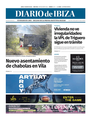 Prima pagina Diario de Ibiza di oggi - Quotidiano regionale