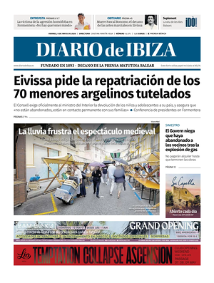 Prima pagina Diario de Ibiza di oggi - Quotidiano regionale