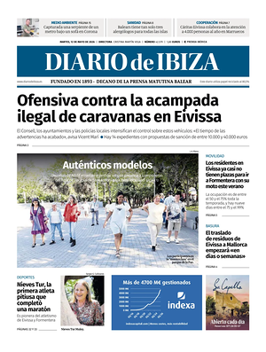 Prima pagina Diario de Ibiza di oggi - Quotidiano regionale