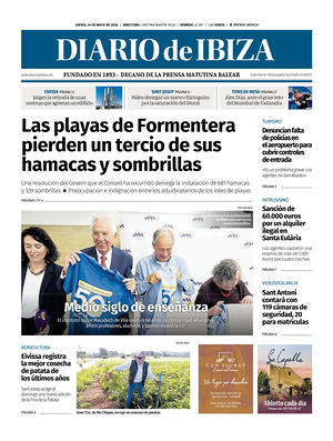 Prima pagina Diario de Ibiza di oggi - Quotidiano regionale