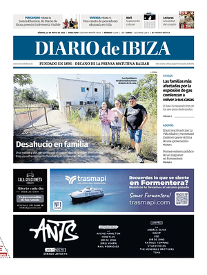 Prima pagina Diario de Ibiza di oggi - Quotidiano regionale