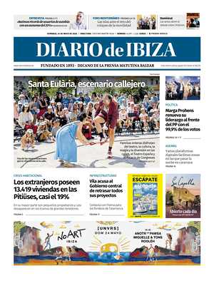 Prima pagina Diario de Ibiza di oggi - Quotidiano regionale