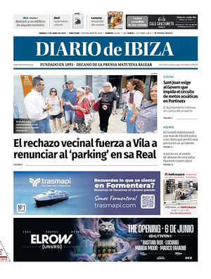 Prima pagina Diario de Ibiza di oggi - Quotidiano regionale