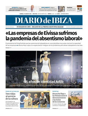 Prima pagina Diario de Ibiza di oggi - Quotidiano regionale