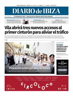 Prima pagina Diario de Ibiza di oggi - Quotidiano regionale