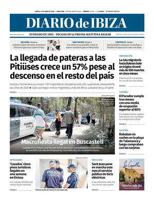Prima pagina Diario de Ibiza di oggi - Quotidiano regionale
