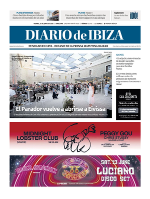 Prima pagina Diario de Ibiza di oggi - Quotidiano regionale