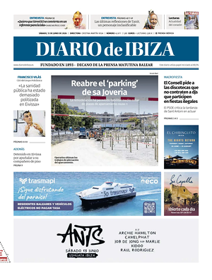 Prima pagina Diario de Ibiza di oggi - Quotidiano regionale