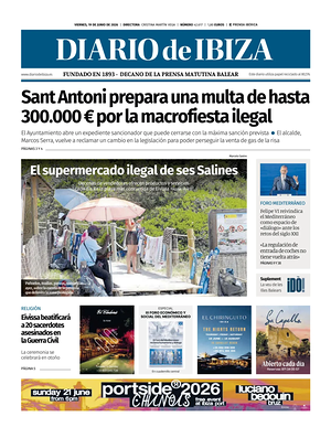 Prima pagina Diario de Ibiza di oggi - Quotidiano regionale