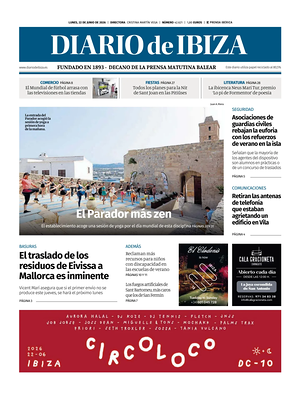 Prima pagina Diario de Ibiza di oggi - Quotidiano regionale